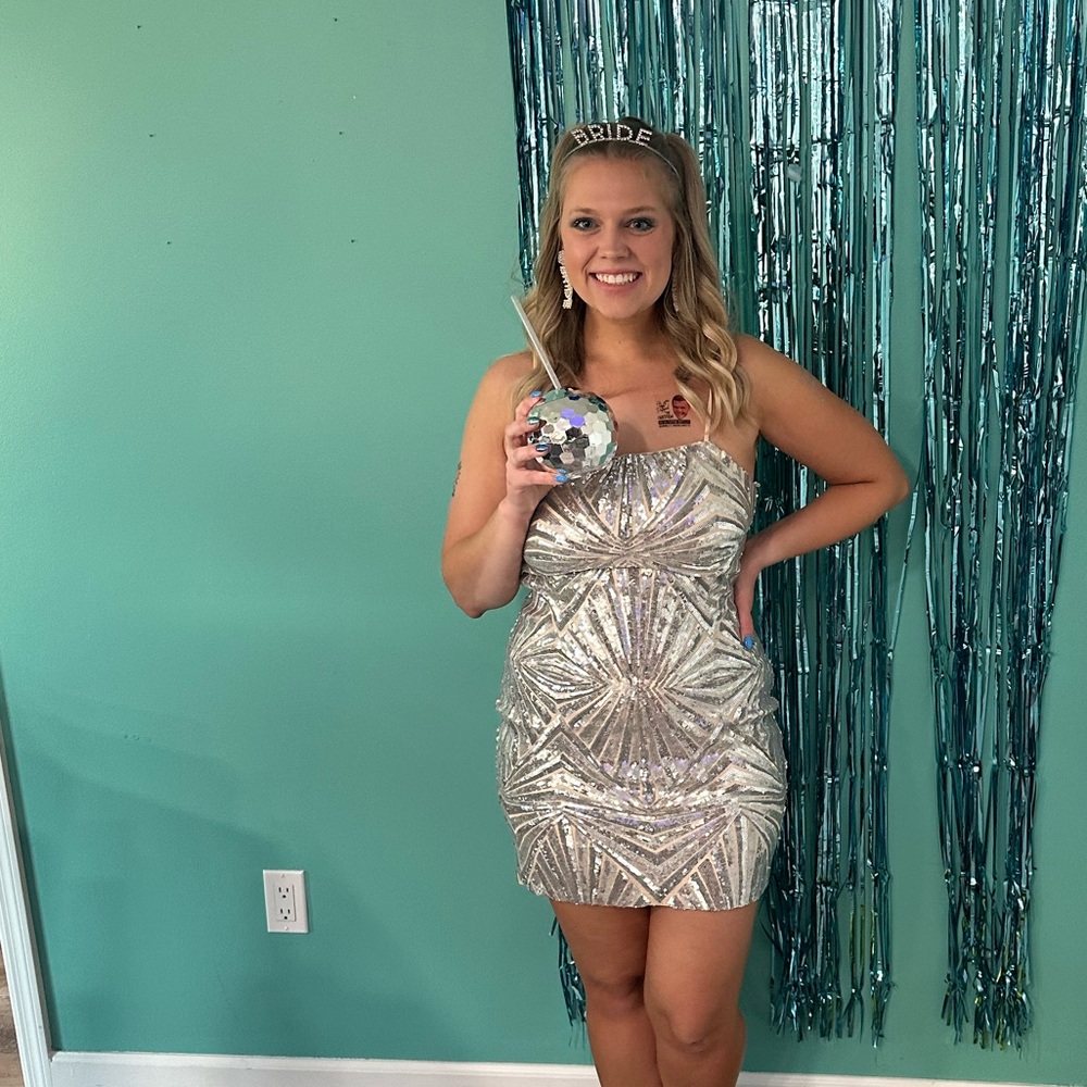 Lost in your eyes silver sequin bodycon mini dress